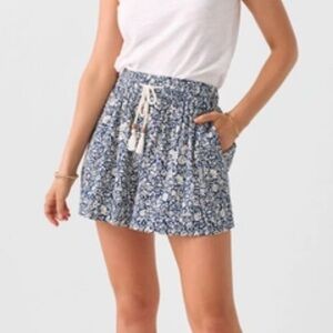 Faherty | Marina Seersucker Short in Navy Sunrise Floral